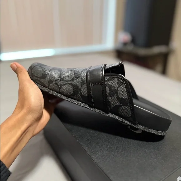 Coach Monogram Black Slip-On Shoes - Picture 4 of 6